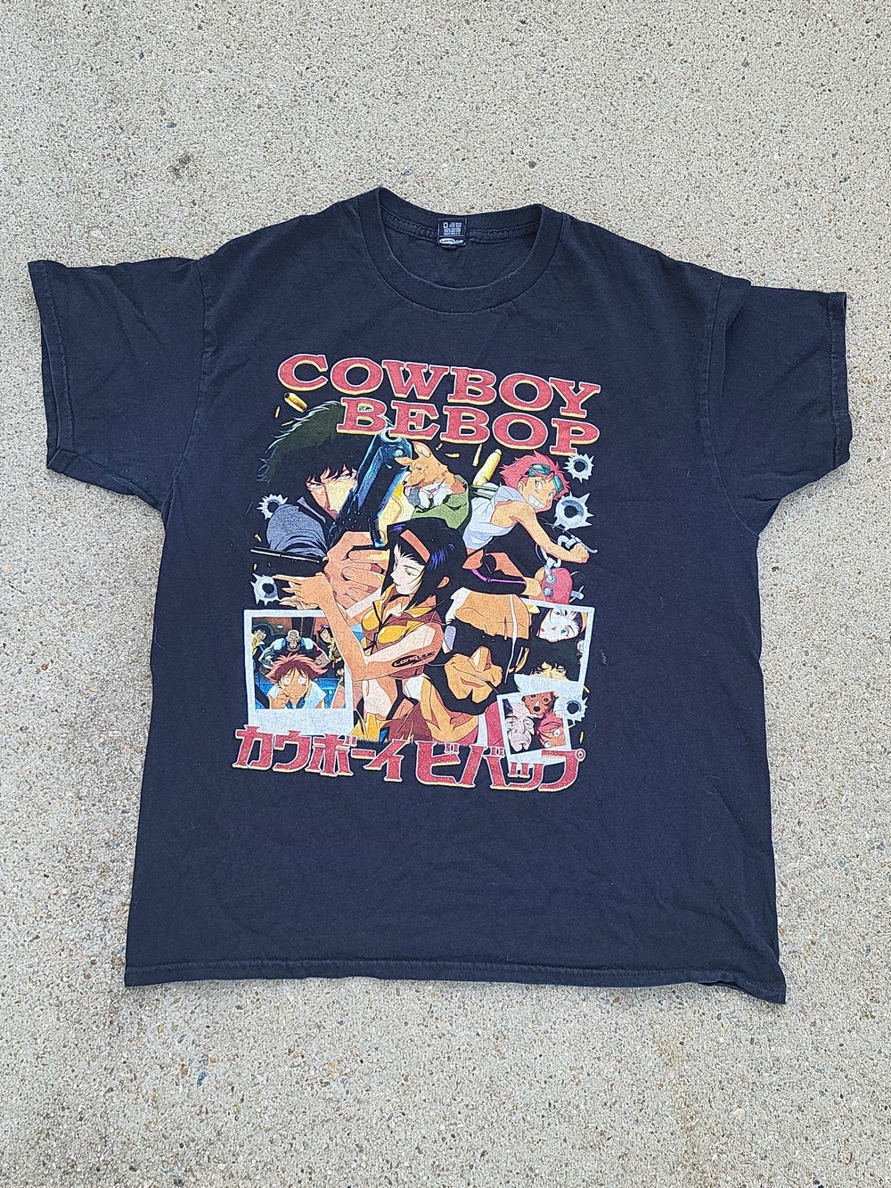 Y2K Vintage Cowboy Bebop Black Graphic Tee - Anime MenShirt